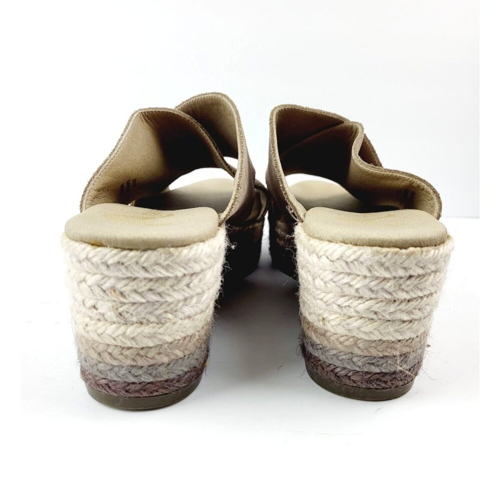 Anthropologie Paseart Tan Cross Band Suede Espadrilles -‎ Size 38 - Picture 3 of 7